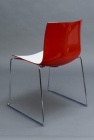 Stuhl Catifa 46 rot / weiss, auf Kufen